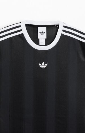 Black 3-Stripe Jacquard Short Sleeve Jersey image number 2