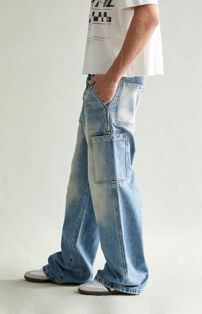 Pacsun Blake Extreme Baggy Jeans Cargo Light Blue Tint | Pacsun