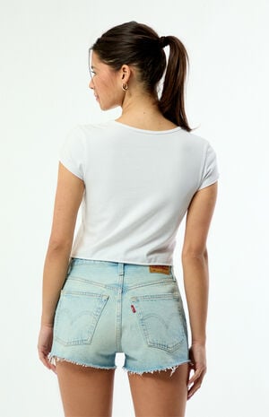 501 OG Extended Vacation High Waisted Denim Shorts image number 4