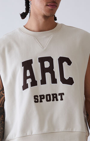 Gray Sport Cut Off Muscle Crew Neck Sweatshirt image number 6
