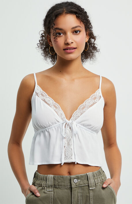 Lace Tie Front Cami Top