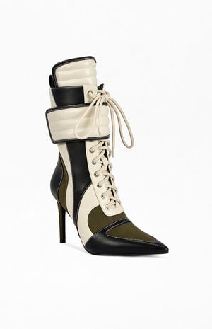 Women's Amada Olive Point-Toe Stiletto Booties image number 2