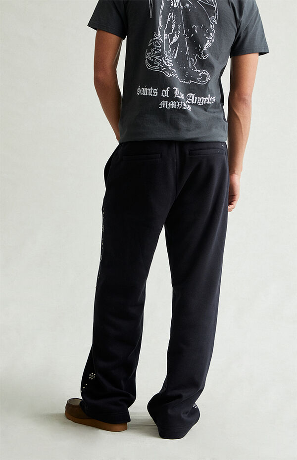 Pacsun Black Studded Fleece Extreme Baggy Sweatpants
