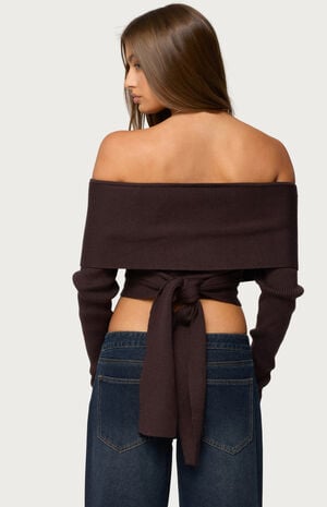 Paulina Off Shoulder Wrap Sweater image number 3