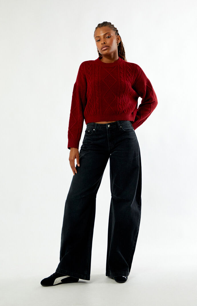 LA Hearts Cable Knit Cozy Crew Neck Sweater | Pacsun
