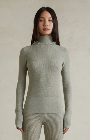 Women&rsquo;s Abbey Stone Waffle Knit Tight Hooded Sweater image number 2