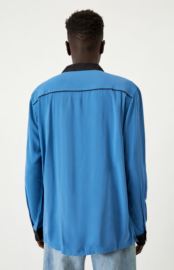Blue & Black Resort Button Up Shirt