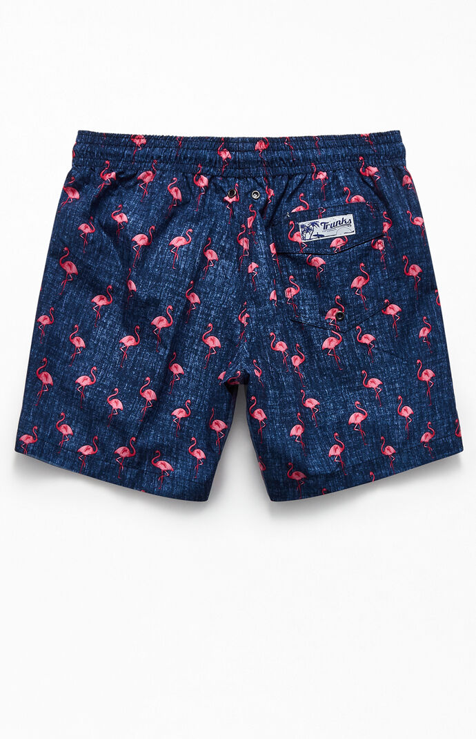Chambray Flamingo 16" Swim Trunks