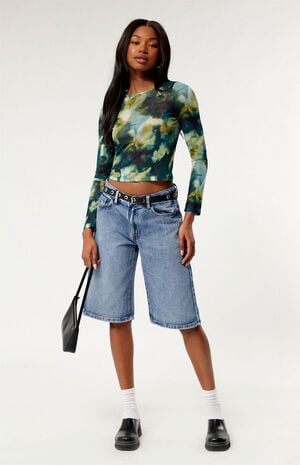 Green Mesh Long Sleeve Top image number 3