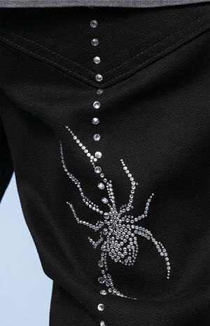 Spider Flare Rhinestone Jeans image number 3