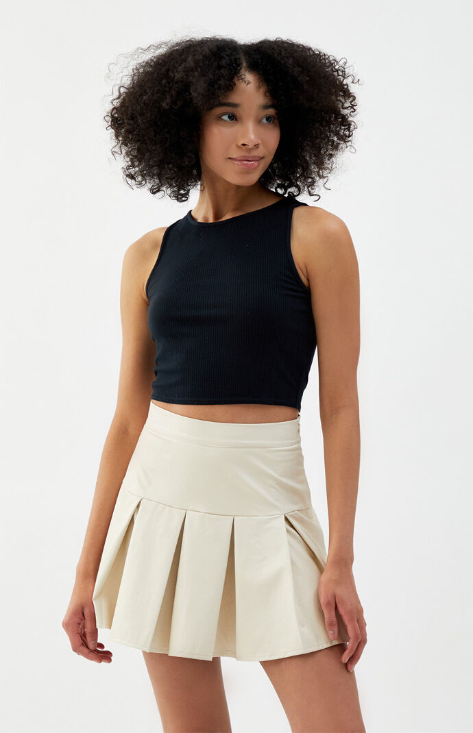 Faux Leather Tennis Skirt
