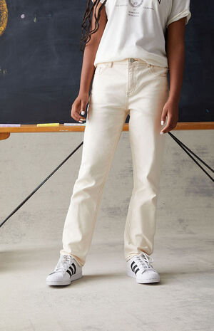 Off White Straight Leg Jeans image number 4