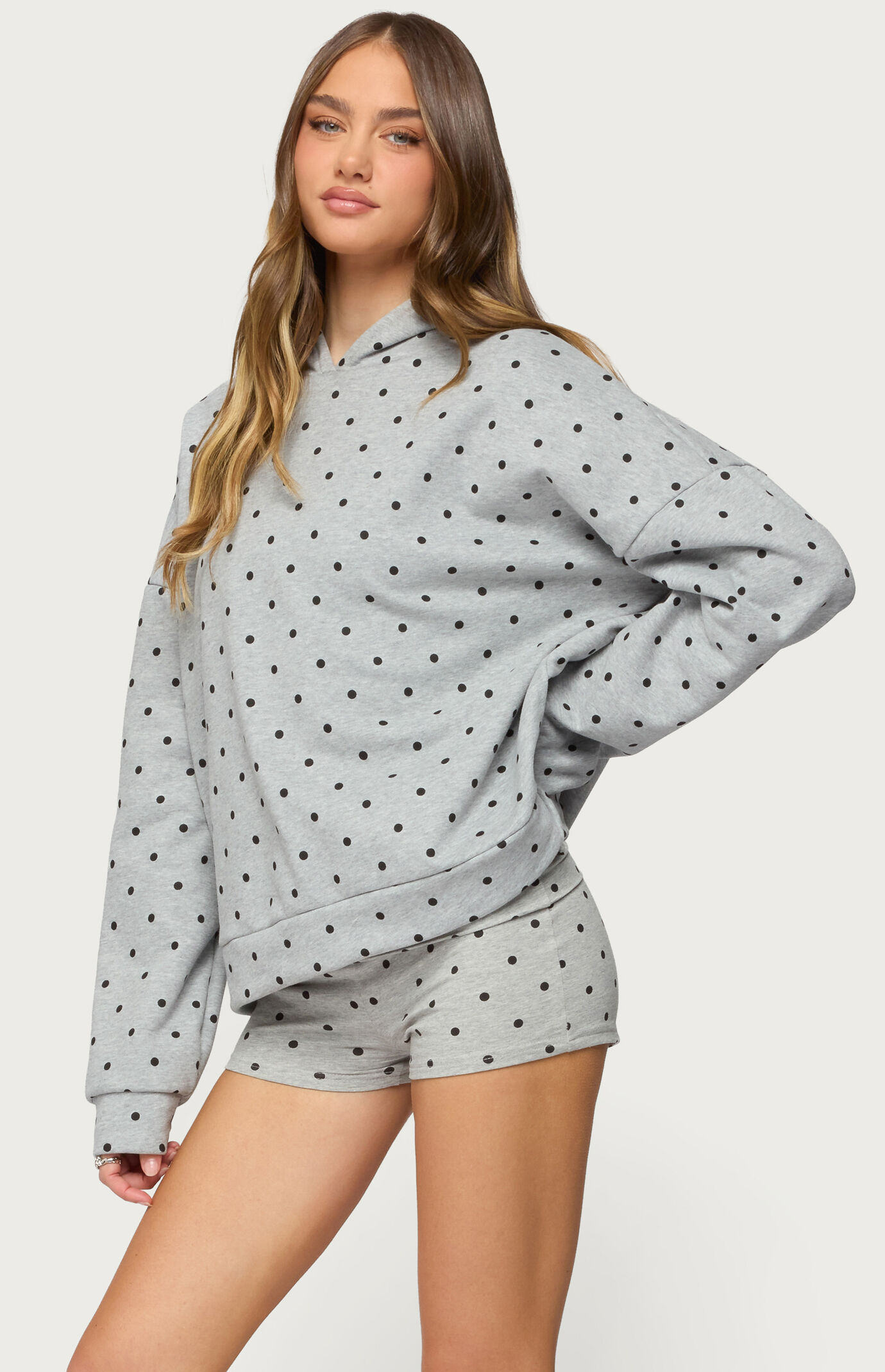 Edikted Chelsie Polka Dot Hoodie | Pacsun