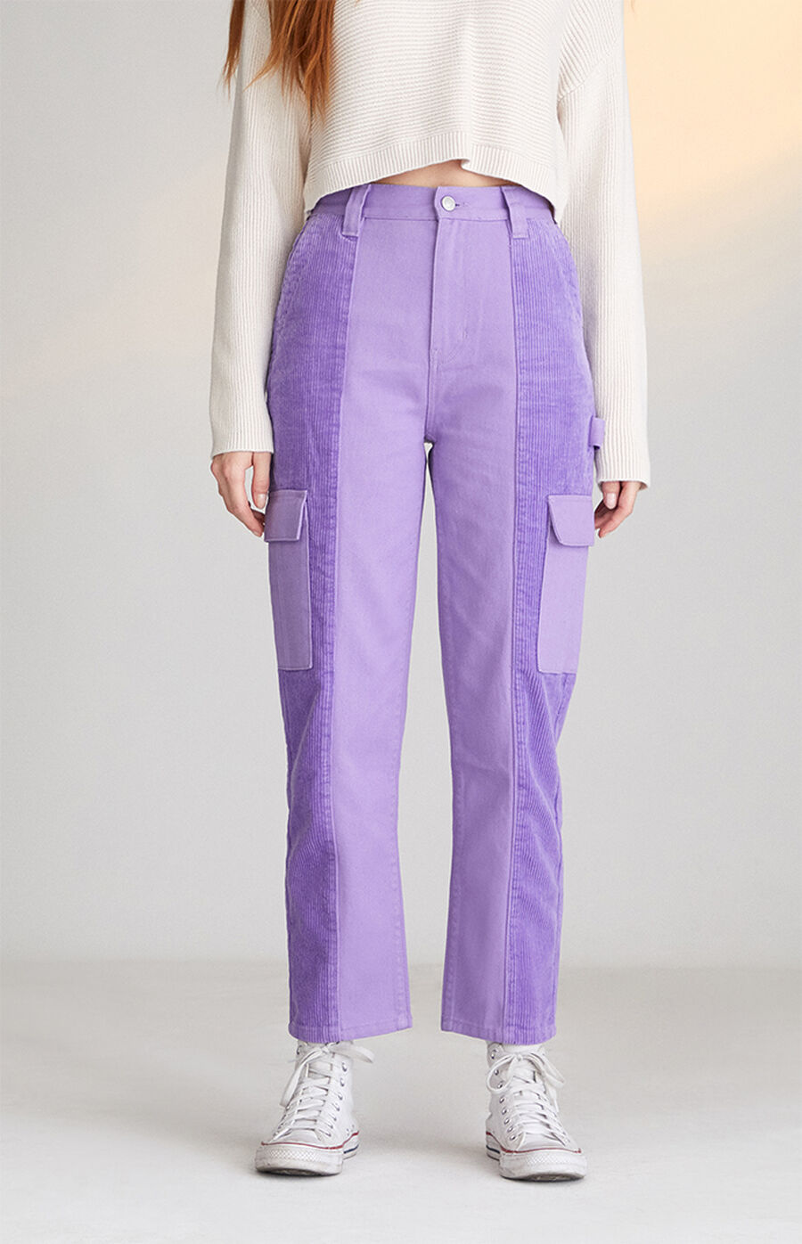 PacSun Purple Corduroy Cargo Skate Pants PacSun