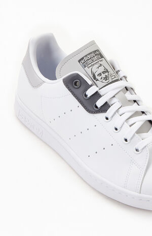 White & Gray Stan Smith Shoes image number 6