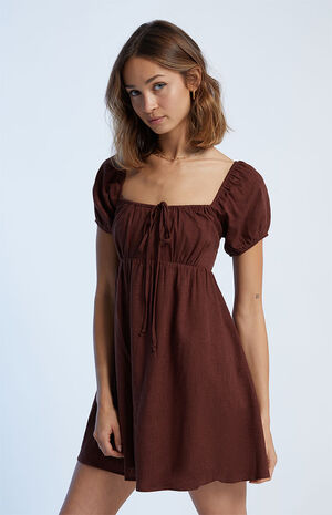 Tie Front Linen Mini Dress image number 1