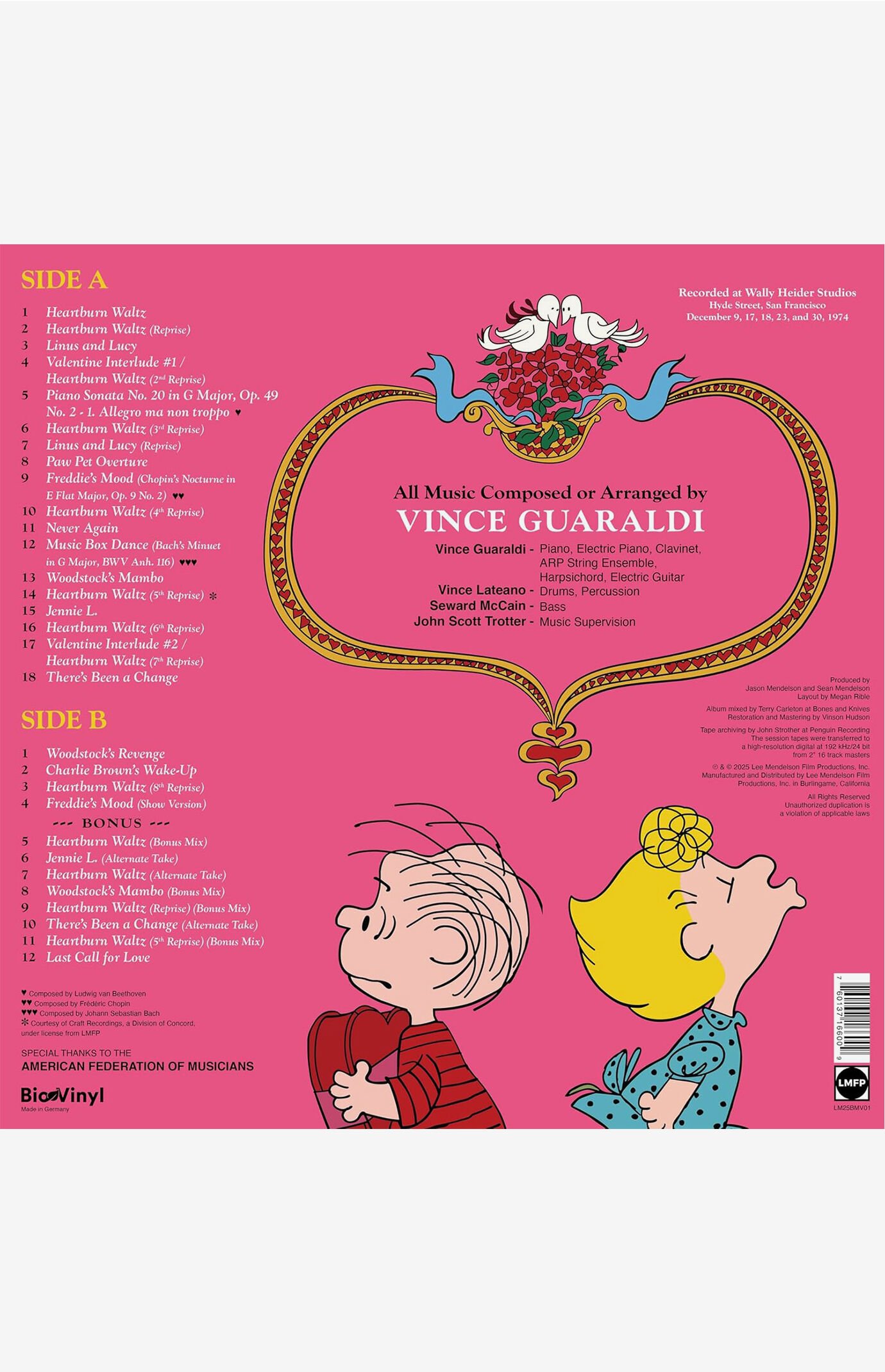 Be My Valentine, Charlie Brown Original Soundtrack Vinyl Record