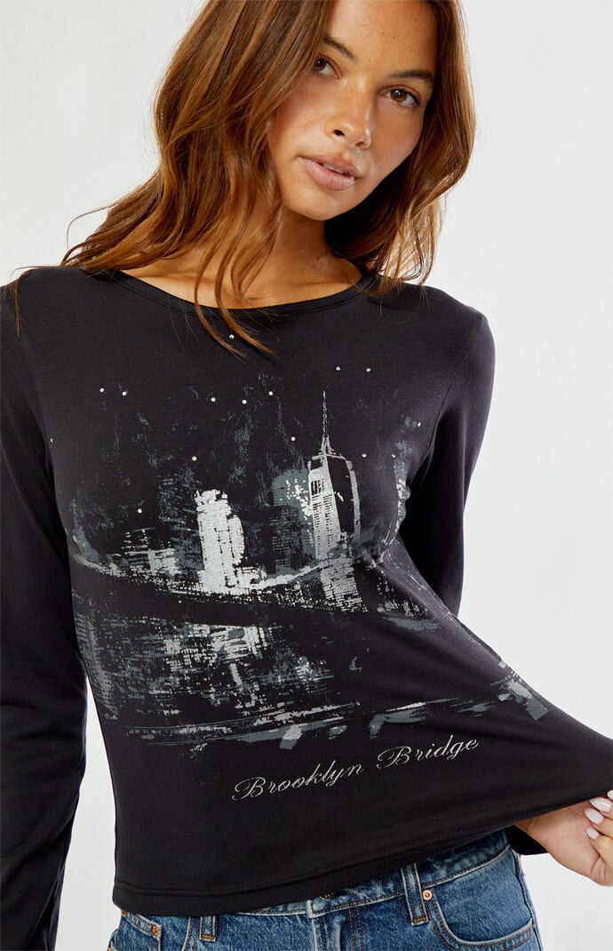 Daisy Street Midnight Long Sleeve Top