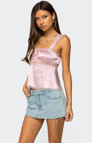 Loryn Lacey Satin Effect Top image number 3