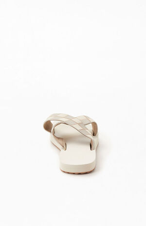 Women's Cream Cross Strap Sandals image number 3