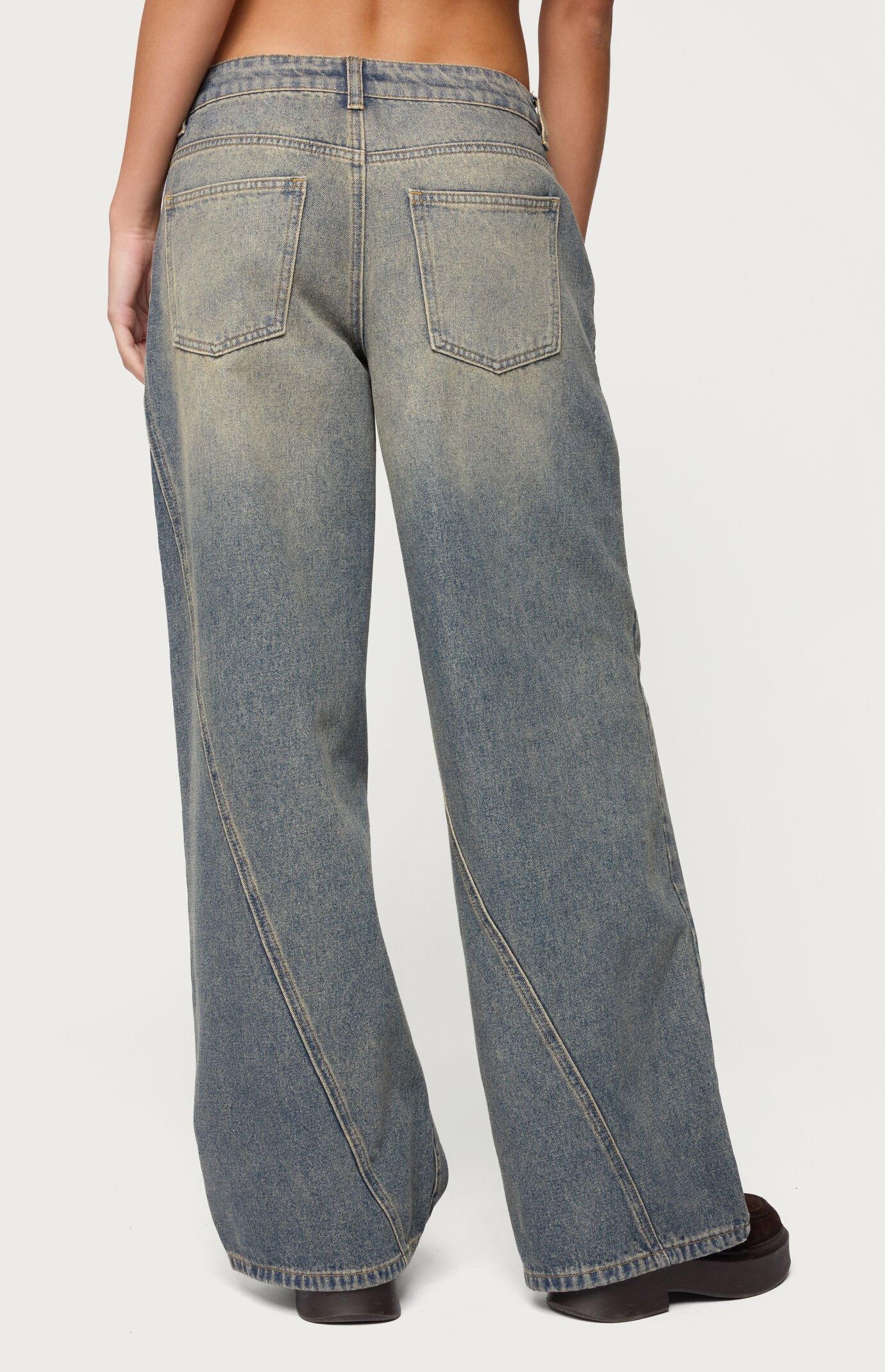 Edikted Vintage Washed Low Rise Baggy Jeans