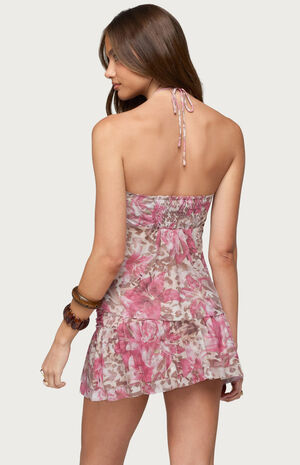 Tessa Floral Split Front Halter Top image number 3