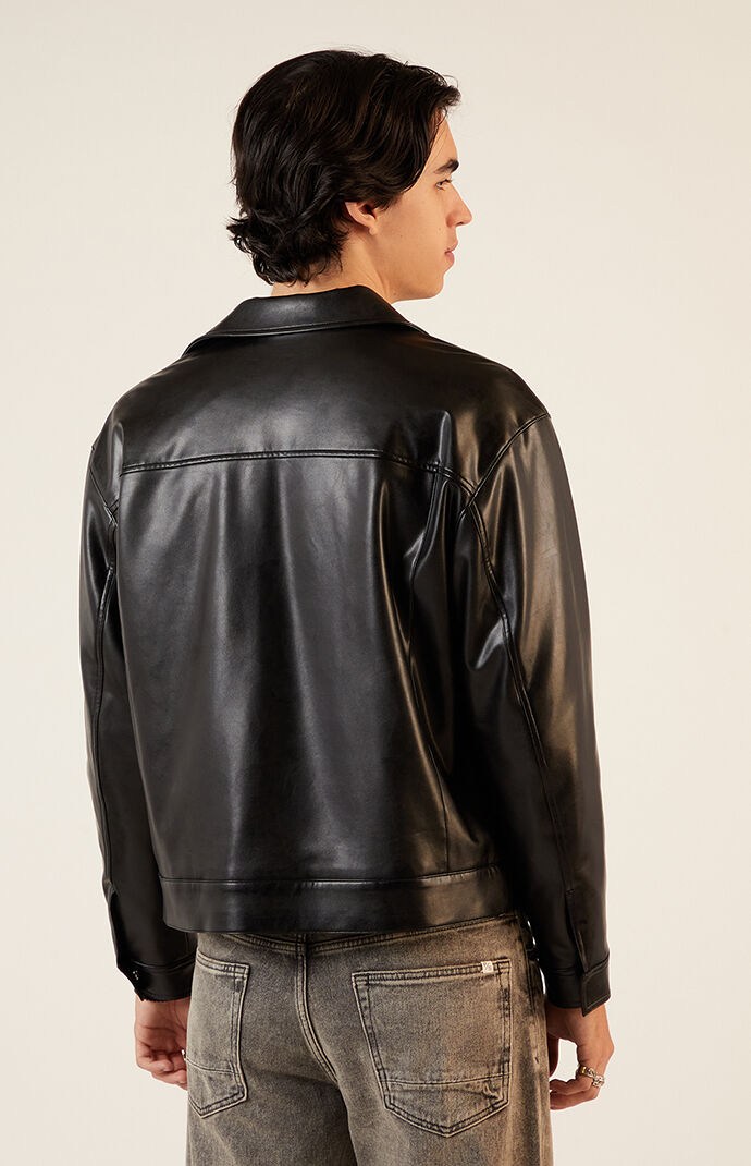 PacSun Black Faux Leather Oversized Jacket | PacSun