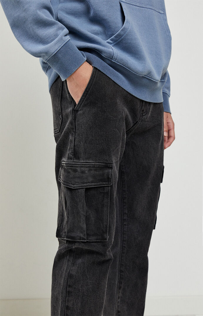 Washed Black Slim Taper Jeans
