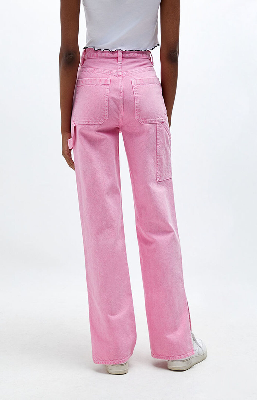 PacSun Pink Slit Boyfriend Carpenter Pants | PacSun