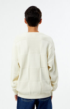 Off White Tonal Checkerboard Sweater image number 4