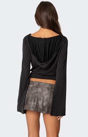 Nira Hooded Cowl Neck Top image number 4