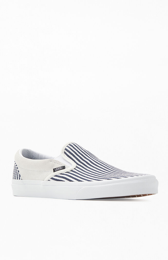 white slip on vans pacsun