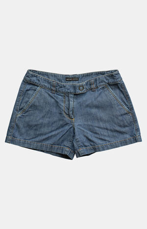 2000s Y2K Low Rise Micro Dark Indigo Jean Shorts image number 2