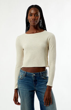 Waffle Knit Long Sleeve Top image number 3
