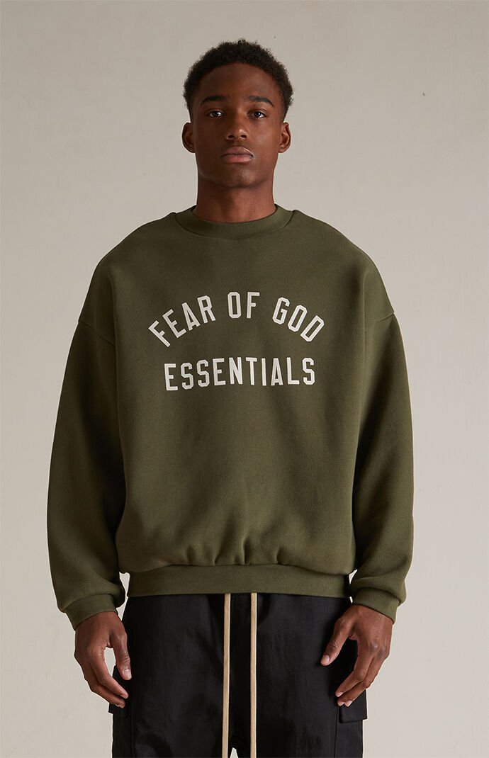【ESSENTIALS】FLEECE CREWNECK / MILITARY(192BT246265F) Fleece Crewneck - Military – Feature