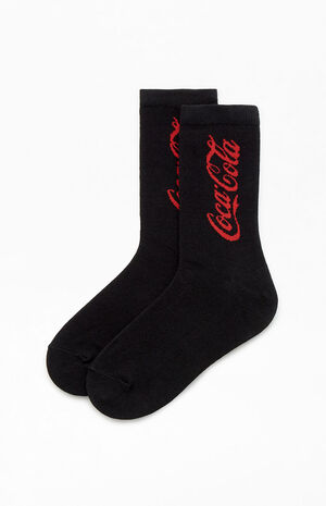 By PacSun Black Coke Script Crew Socks image number 1