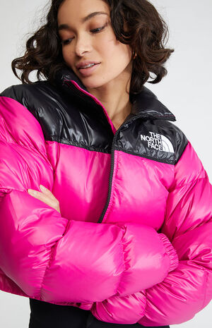 The North Face Eco Fuchsia Nuptse Short Puffer Jacket | PacSun