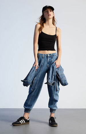 Medium Blue Cargo Joggers image number 1