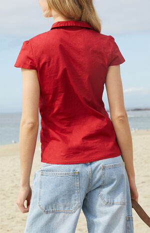 Red Rue Collared Top image number 3