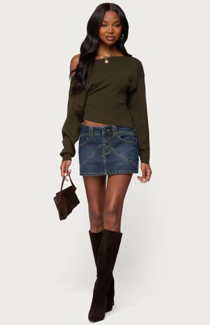 Chenelle Asymmetric Off Shoulder Sweater image number 5