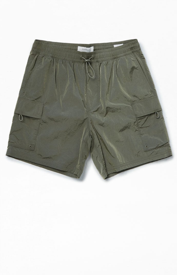 PacSun Olive Nylon Cargo Shorts PacSun