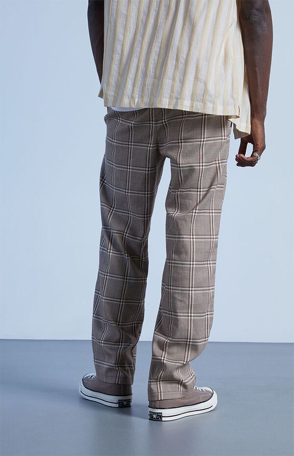 Brown Plaid Menswear Trousers
