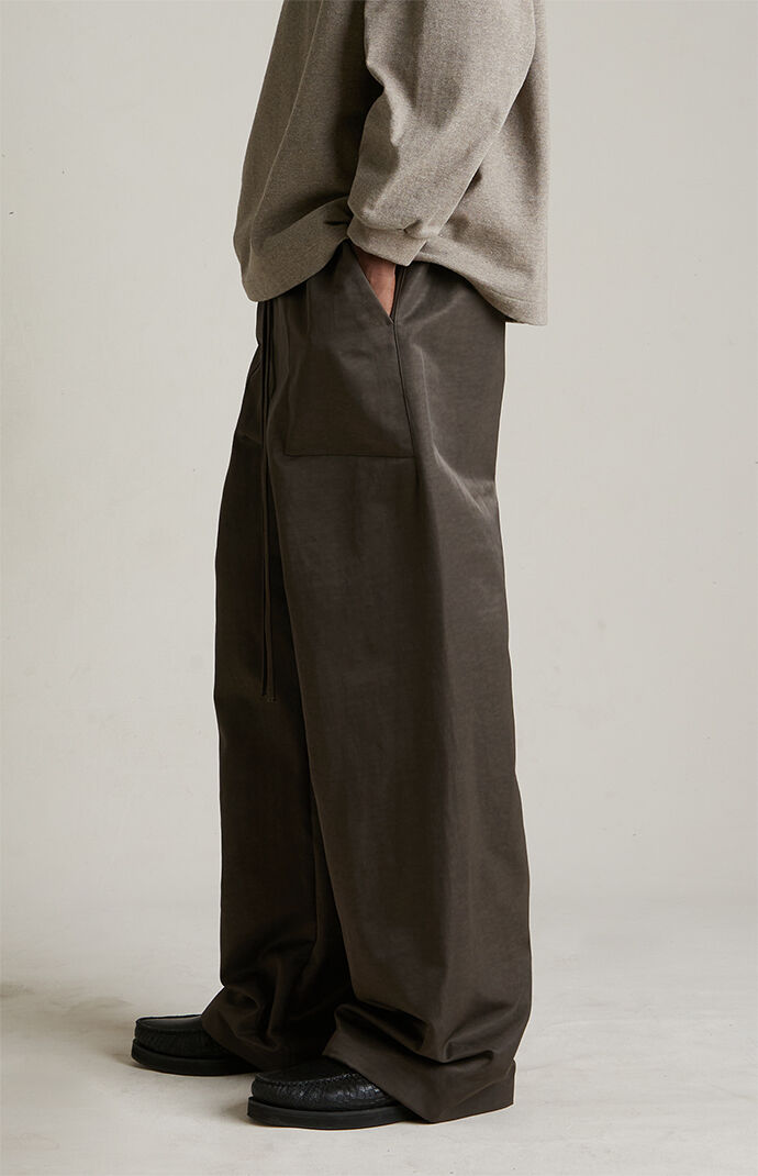 Fear of God Essentials Brown Textured Nylon Utility Pants Fear of God Essentials Brown Textured Nylon Utility Pants