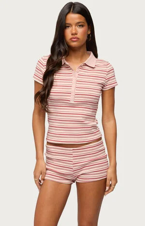 Noelia Striped Polo Top image number 1