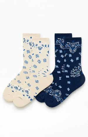 2 Pack Bandana Print Crew Socks image number 1