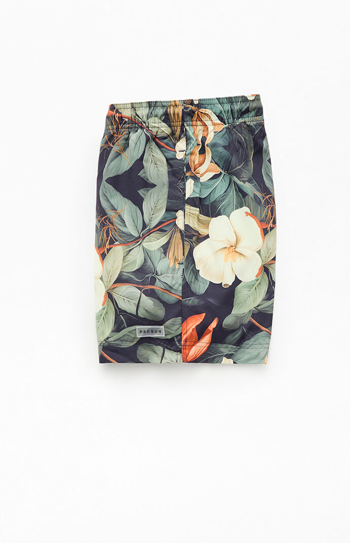 Pacsun Flores AOP 4.5" Swim Trunks