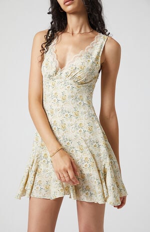 Ollie Lace Trim Floral Mini Dress image number 3