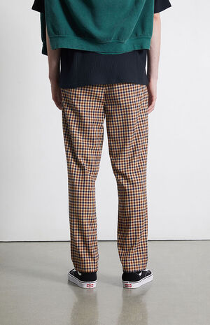 Brown Checkered Trouser Pants image number 4