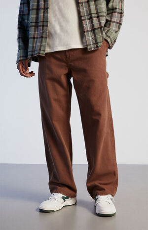 Brown Baggy Carpenter Jeans image number 2