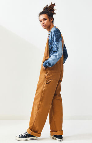 Tan Duck Denim Overalls image number 3